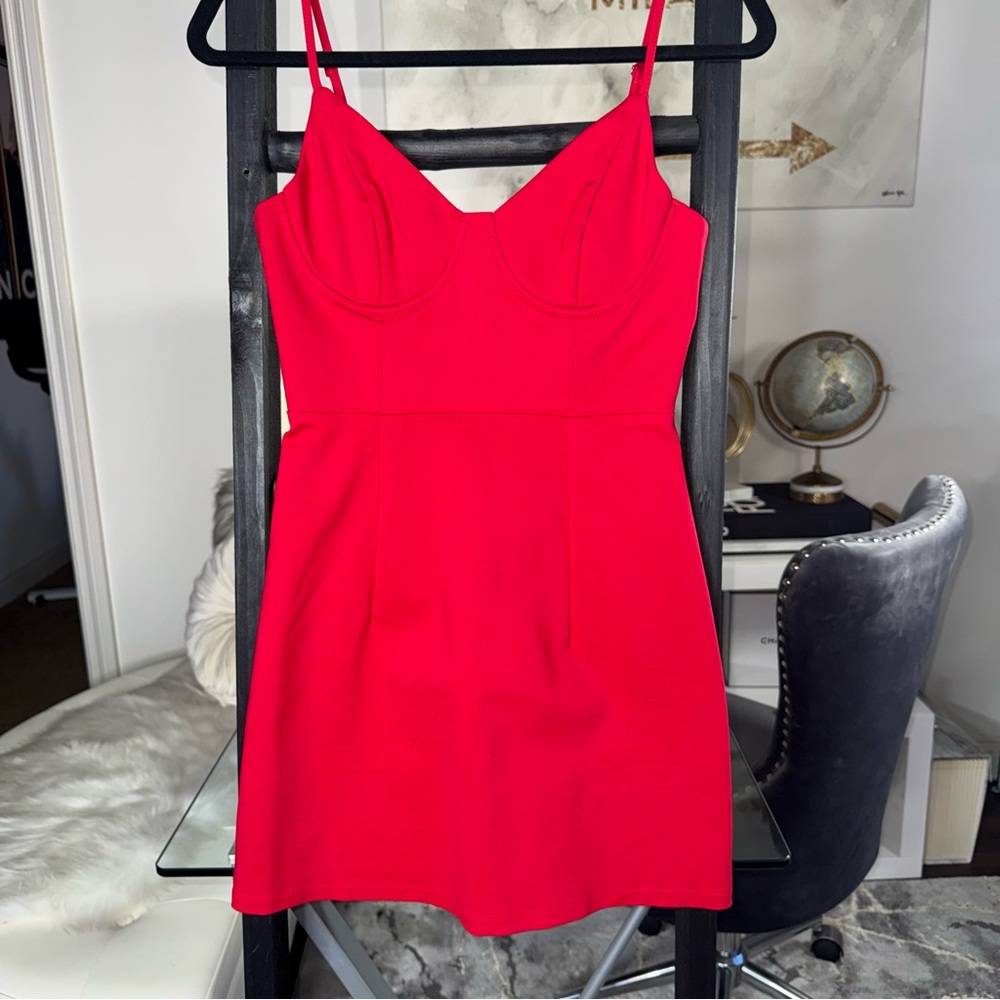 Princess Polly Novelle Red Bustier Mini Dress Adjustable Straps Womens 4 New NWT - Picture 10 of 15